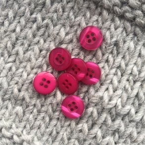 Pink knap 4-huls, 12 mm