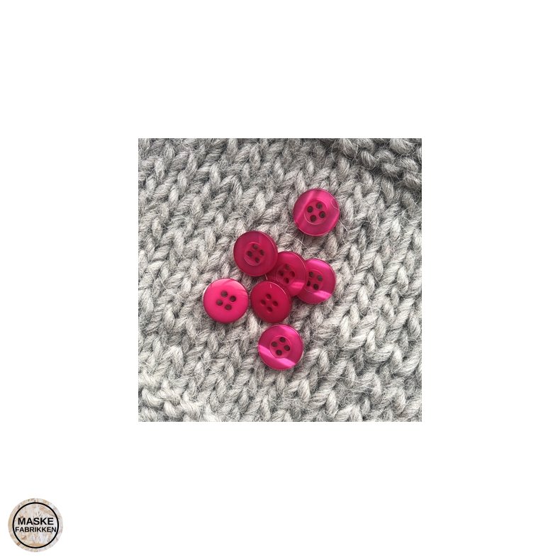 Pink knap 4-huls, 12 mm