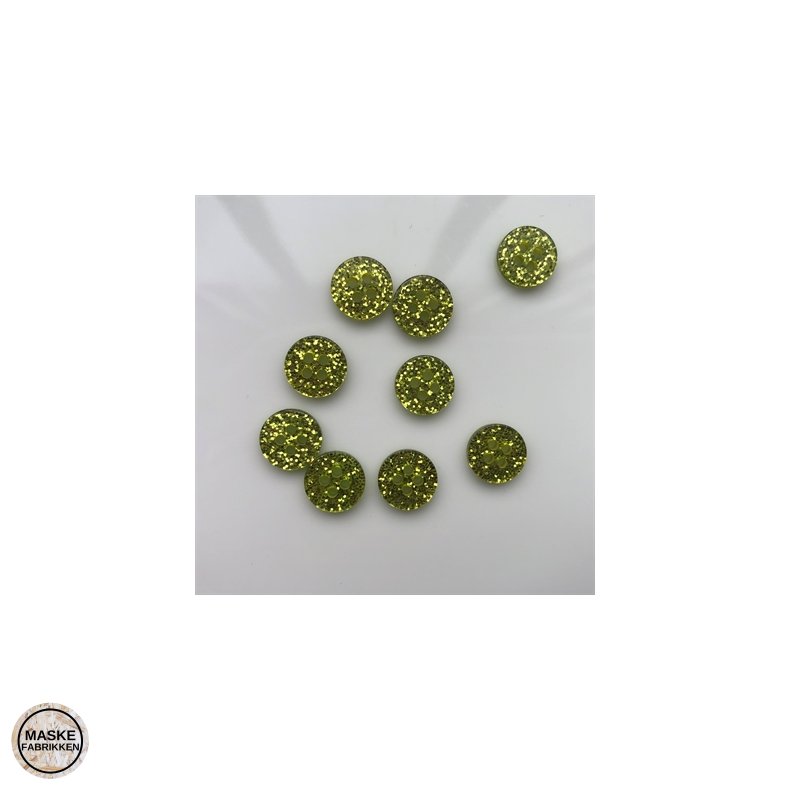 Grn glimmerknap 4-huls, 11 mm