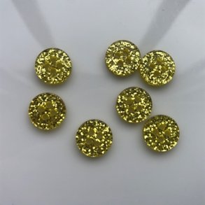 Gul glimmerknap 4-huls, 11 mm