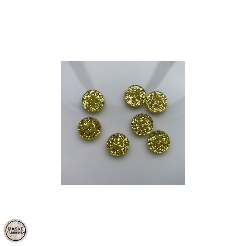 Gul glimmerknap 4-huls, 11 mm