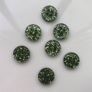 Mrkegrn glimmerknap 4-huls, 11 mm