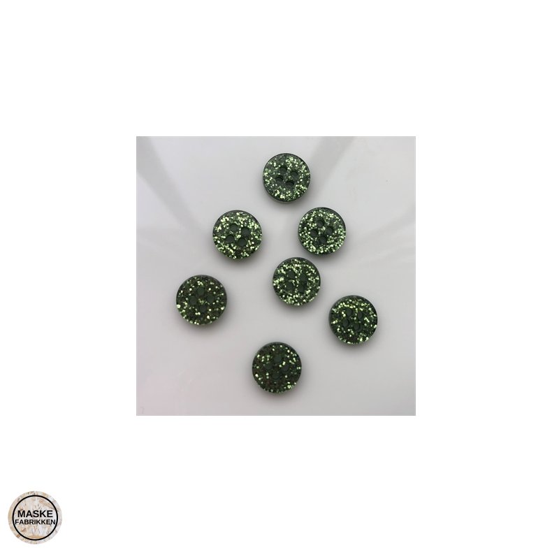 Mrkegrn glimmerknap 4-huls, 11 mm