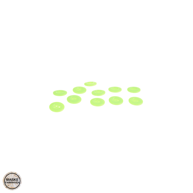 Knap 4-hul 14 mm - neon grn